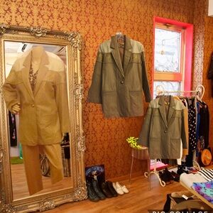 Vintage Embroidered Genuine Leather Blazer